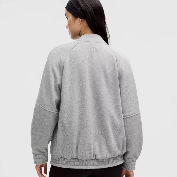 NEW LULULEMON Scuba Oversized Gray Varsity Jacket Plush - Super Cute! MSRP: $168 - Picture 7 of 16